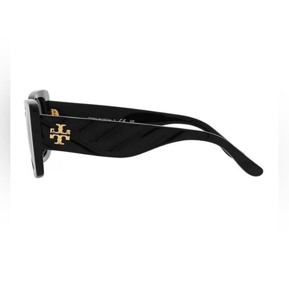 NEW Tory Burch Kira Quilted Geometric Sunglasses Black Gold — TY7189U - Picture 3 of 14